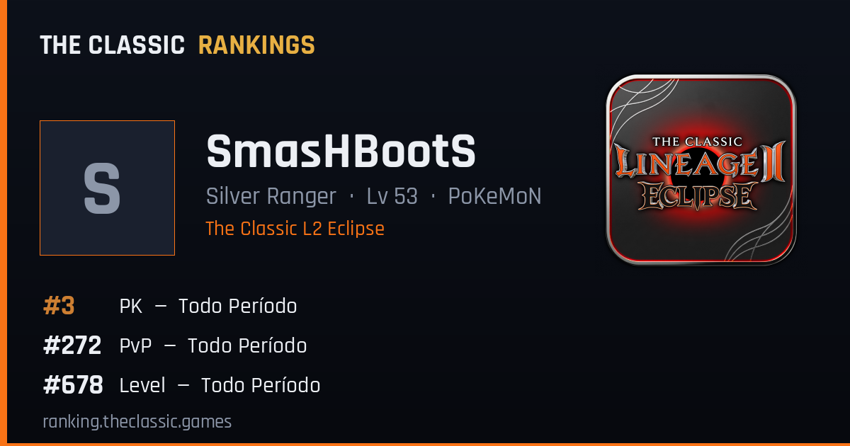 SmasHBootS — L2 Eclipse — The Classic Rankings